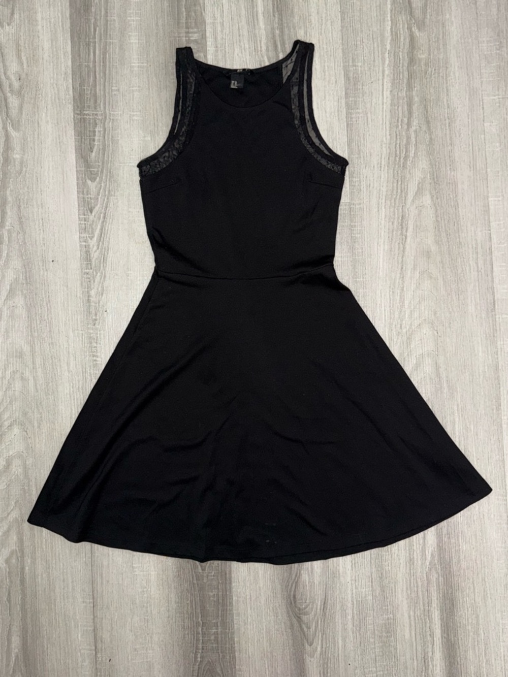H&M Black Mini Casual Dress With Mesh Shoulder Details Size XS. - Picture 6 of 12